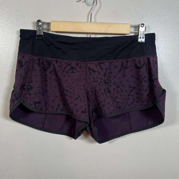 Lululemon Speed Short Size 8 Star Crushed Black Cherry Running Athletic Lined - Picture 1 of 9